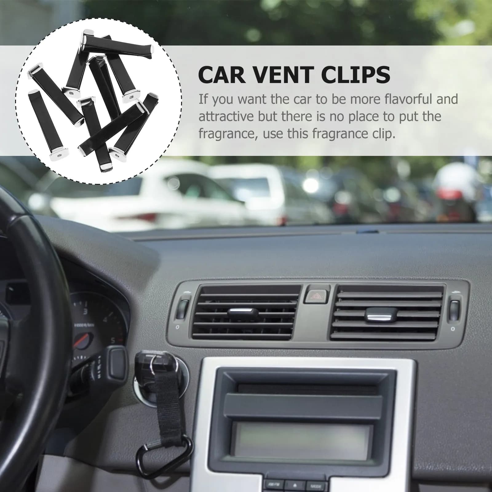 8 Pezzi Clip per Diffusore di Profumo in Legno Naturale per Auto, Eleganti Accessori per Interni Auto, Facile Installazione Senza Danni alla Presa d'Aria