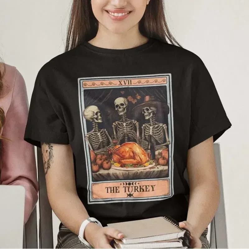 The Turkey Tarot Card T Shirt Thanksgiving