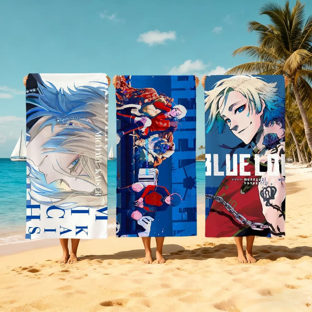 Asciugamano B-Blue Anime L-Lock M-michael Kaiser, asciugamano da spiaggia, ad asciugatura rapida, morbido, da piscina, regalo per viaggi, palestra, doccia, campeggio, sport