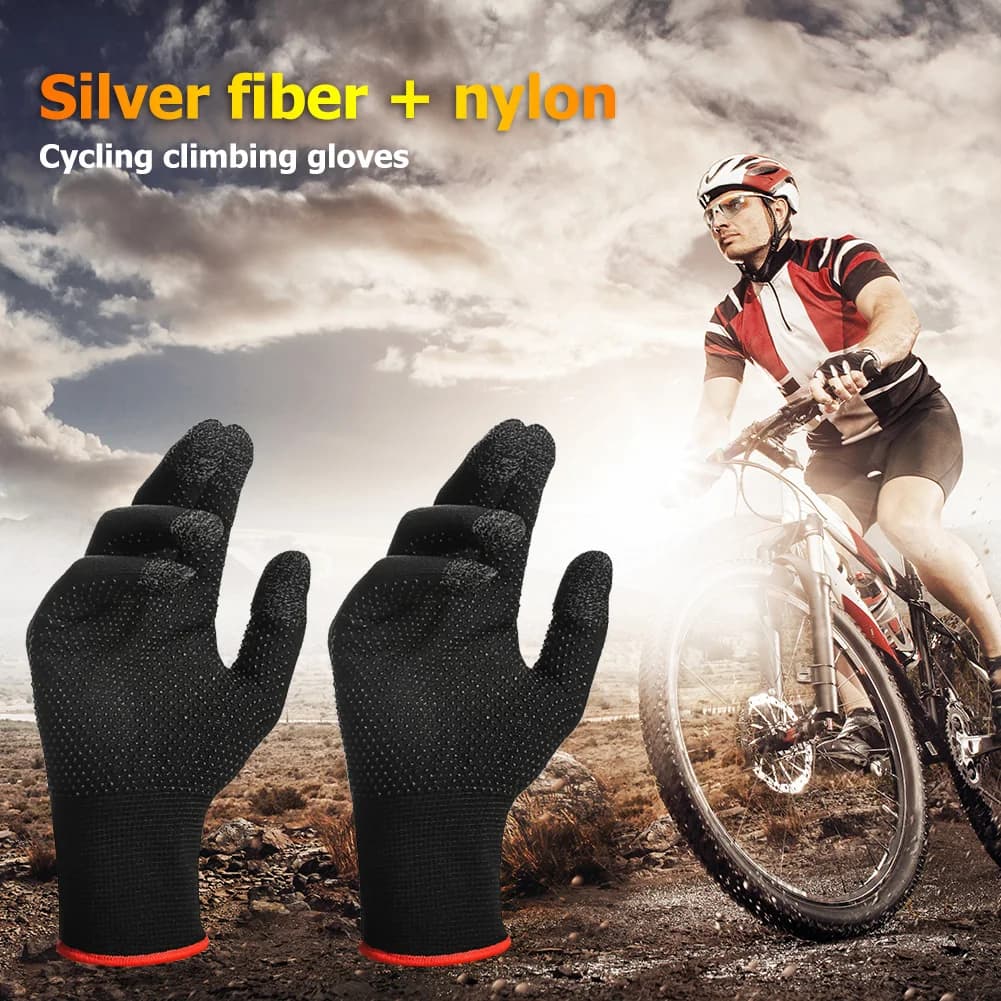 Guanti touch screen antiscivolo unisex Guanti termici in maglia traspirante resistente al sudore Guanti da moto Sport Dito intero