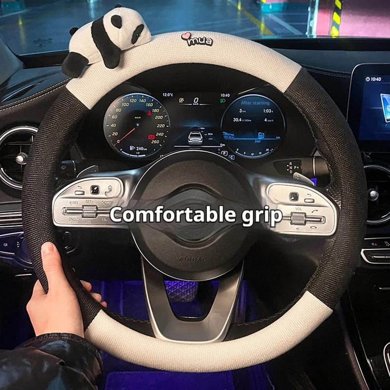 Coprivolante universale in peluche a forma di panda, copricintura di sicurezza, accessori per interni auto