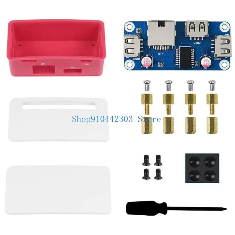 652F Ethernet/USB HUB Box per per W WH, ETH/USB HUB HAT (B) Interno, con 1 porta RJ45, 3 X USB 2.