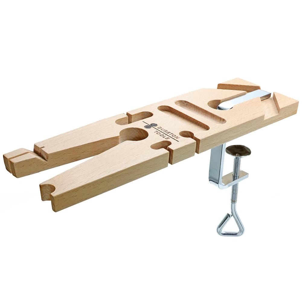 Durston Multi Angle Hardwood Bench Peg With Reversible C-Clamp Multi Slots Design Jewelry Sawing Filing Work Holder