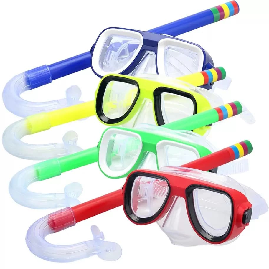 Maschera Subacquea per Bambini con Tubo di Respirazione, Occhiali da Nuoto Antiurto e Antinebbia, Set di Accessori per Snorkeling