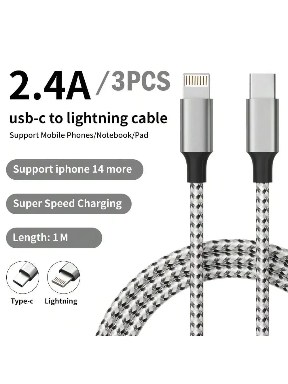USB C to Lightning Cable MFi Certified Fast Charging compatible with Apple iPhone 14 13 12 11 Pro Max XR XS X 8