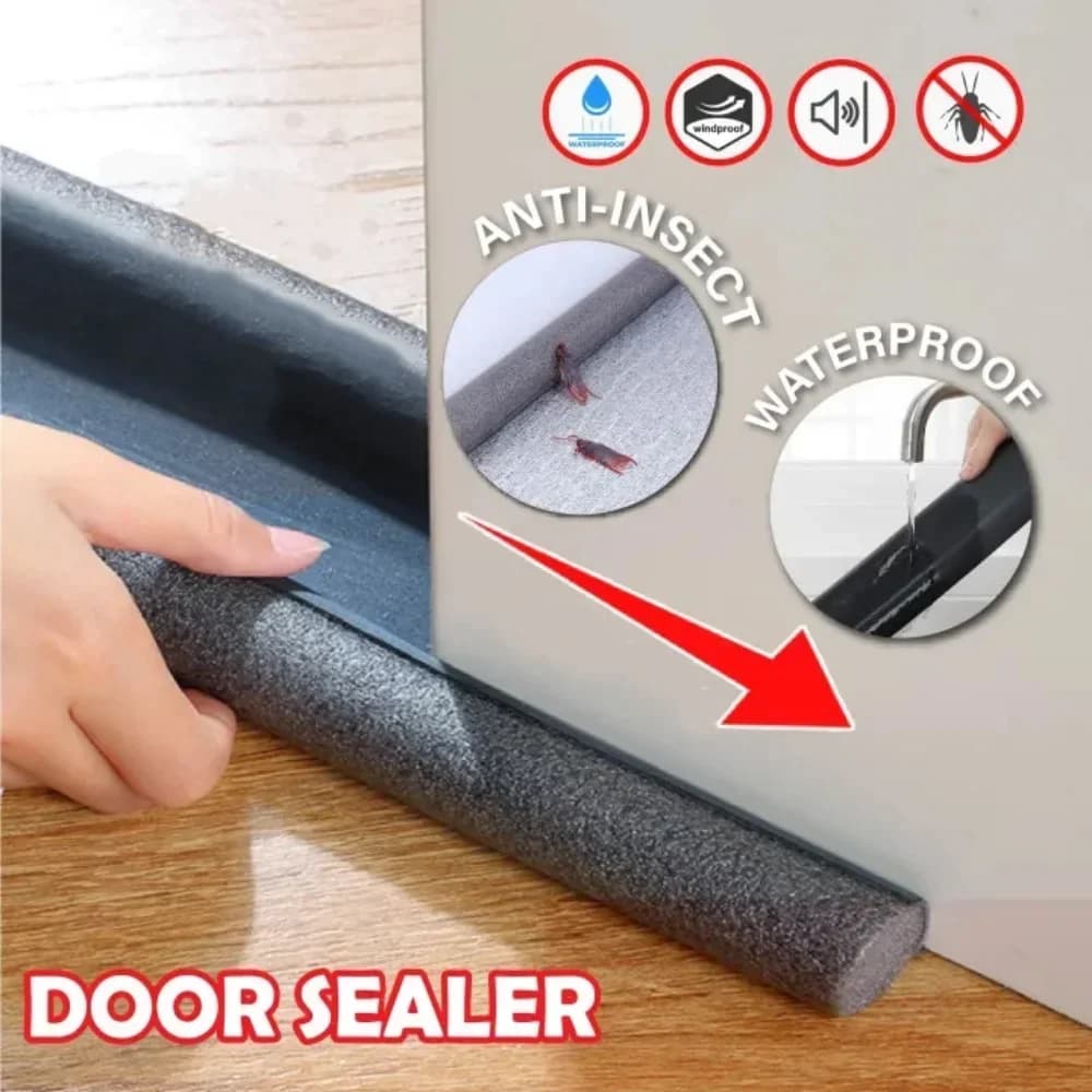 94CM PU Leather Doors Bottom Sealing Strip Gap Seal Weather Stripping Draft Blocker Guard Sound Proof Under Door Draft Stopper
