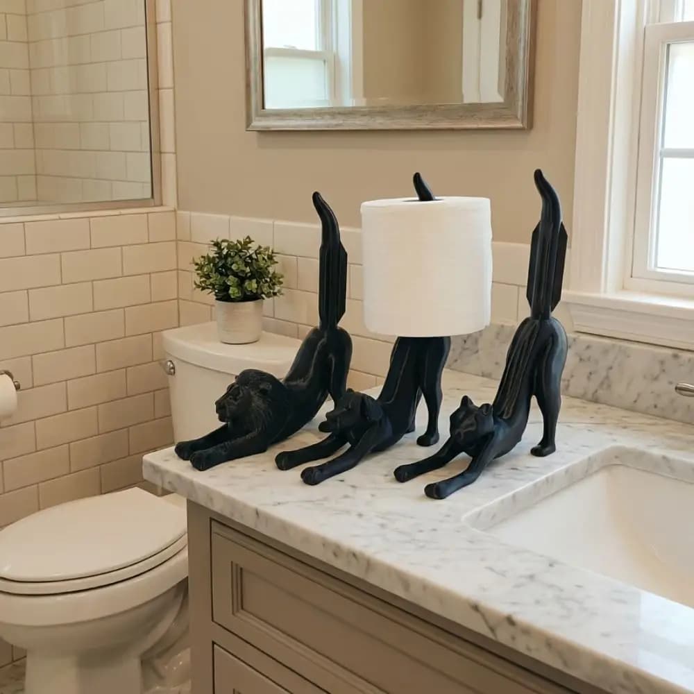 Portarotolo Unico a Forma di Leone, Cane o Gatto, Stampa 3D, Creativo Porta Fazzoletti, Ornamenti Divertenti, Porta Carta Igienica per Cucina
