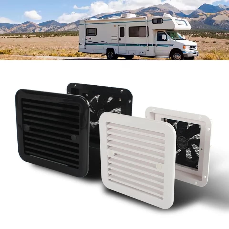 12V/24V Strong Low Noise Motorhome Slide With Side Air Exhaust Fan For Trailer, caravan, camper, car, waterproof socket