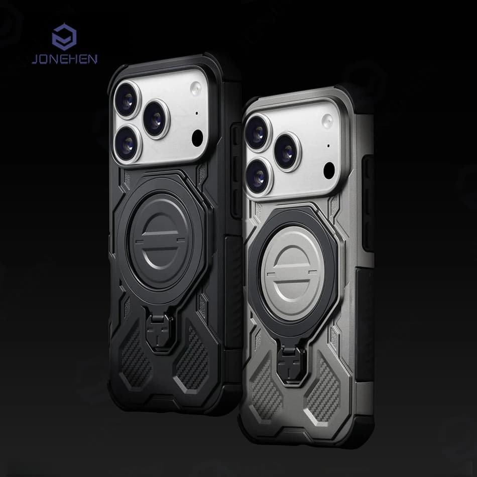 Magnetic Case for MagSafe for iPhone 17 16 15 Pro Max, Reinforced shockproof, Total Body Protection, 360° Swivel Cover with Kickstand Support