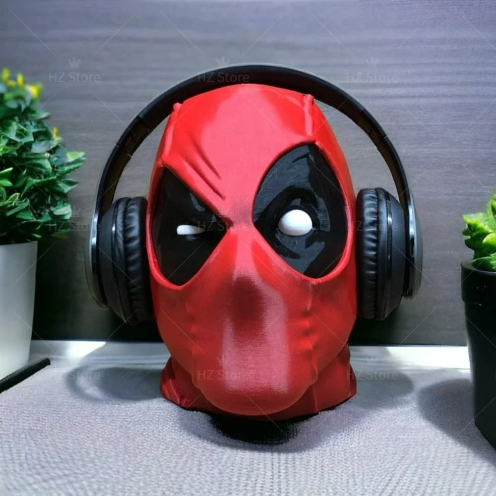Deadpool Testa per cuffie Stampata in 3D Supporto per cuffie Busto Staffa per cuffie Ornamento Modello di testa per cuffie Compleanno Regalo di Natale
