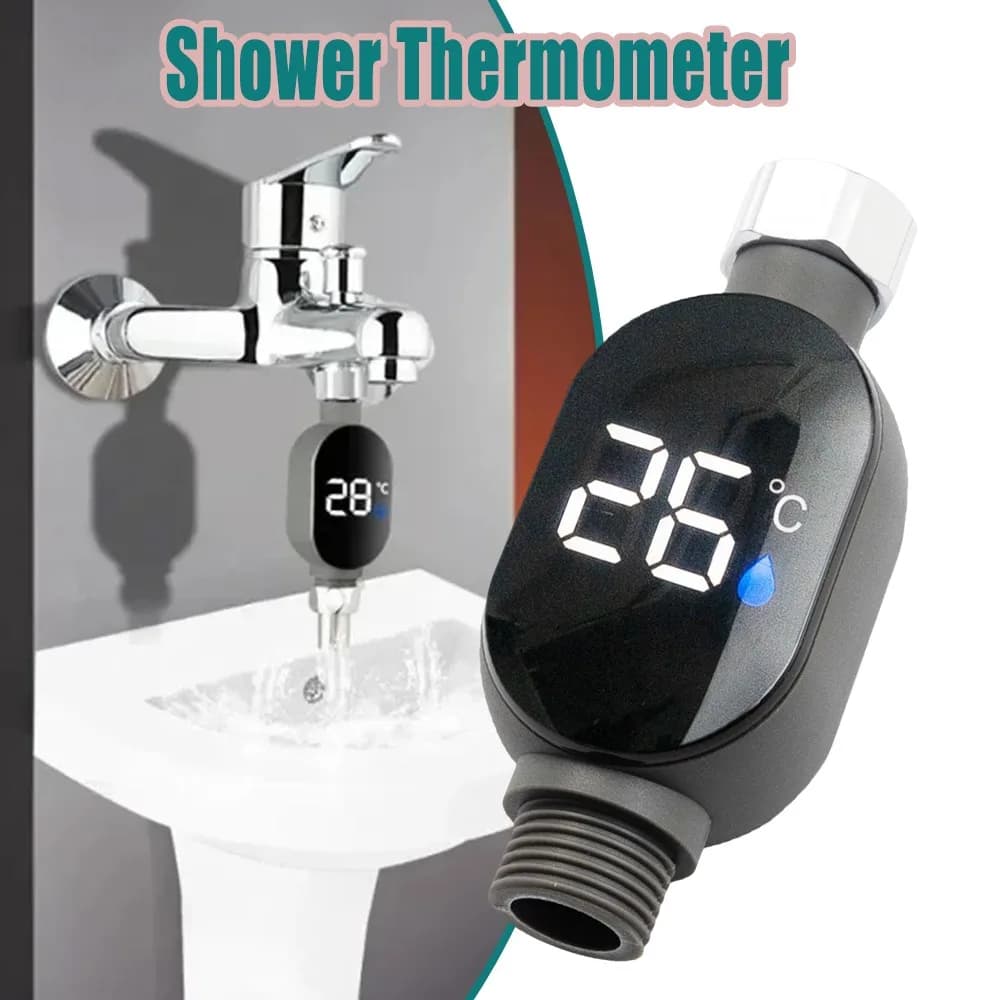 Rubinetto della doccia Termometro per acqua Display digitale a LED Monitor della temperatura Adattatore universale Regolatore di temperatura per doccia sicuro per bambini