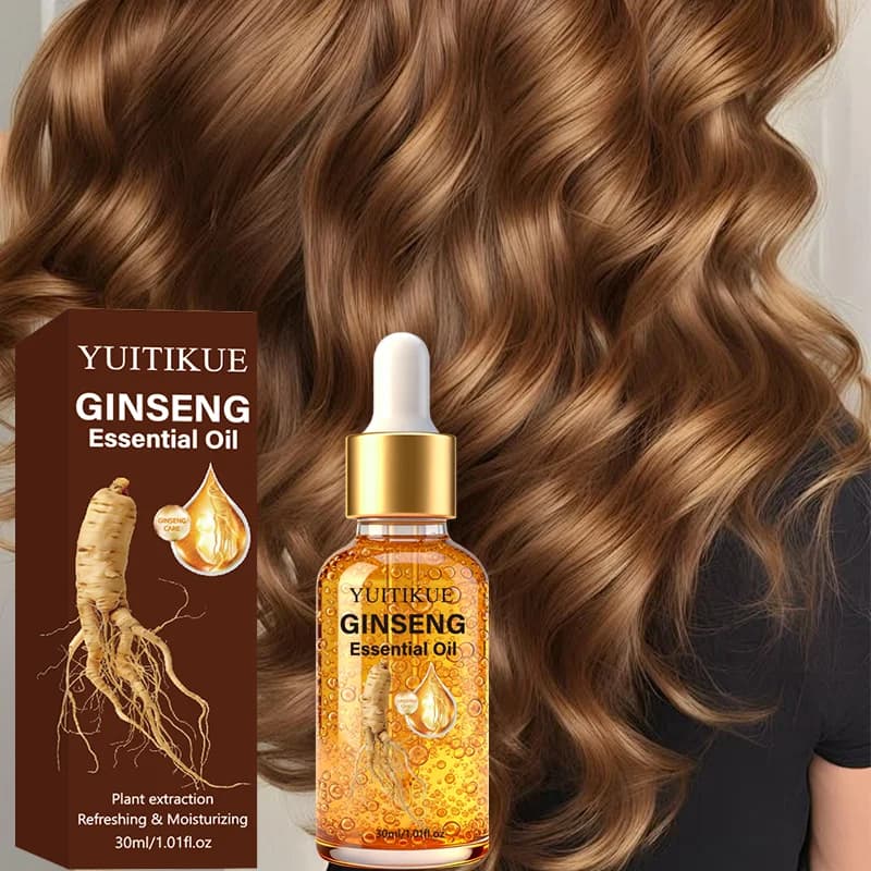 YUITIKUE Essential Oil for Hair at Ginseng - Formula with Extracts Vegetals, Hydrates and Lyscia Hair, Reduces Crespo, 30ml
