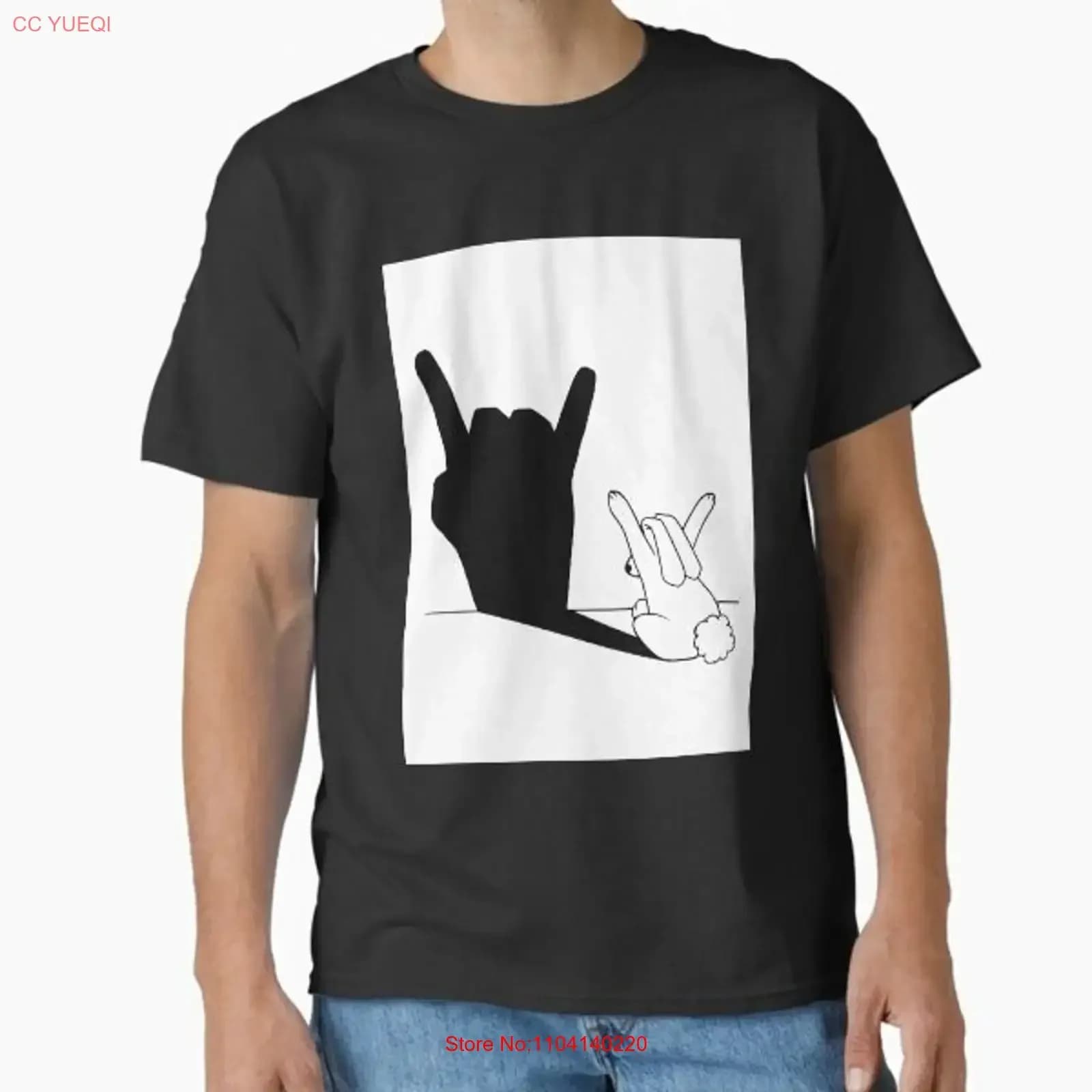 Rabbit Rock and Roll Hand Shadow Classic Clas T Shirt Made in US AUS Size S 2XL vintage Washed fashion Versatile Stretched Soft