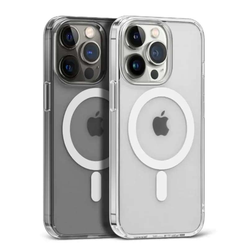 For Magsafe Magnetic Transparent Wireless Charge Case For iPhone 11 12 13 14 15 16 17 Air Pro Max Plus Mini Shockproof PC Cover