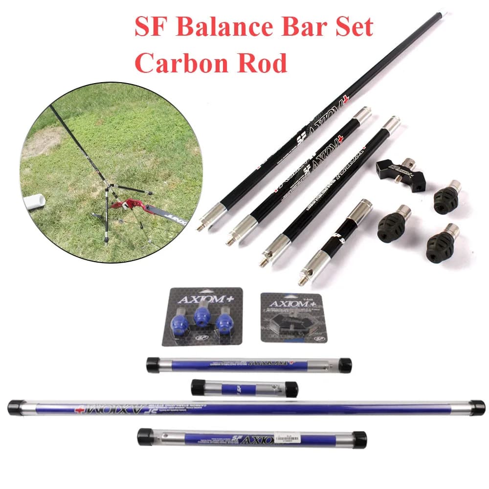 Set di barre di bilanciamento per tiro con l'arco da 30" 12" 5" 40 ° Stabilizzatore in carbonio con arco a V, smorzamento, contrappeso, arco, caccia, tiro, competizione