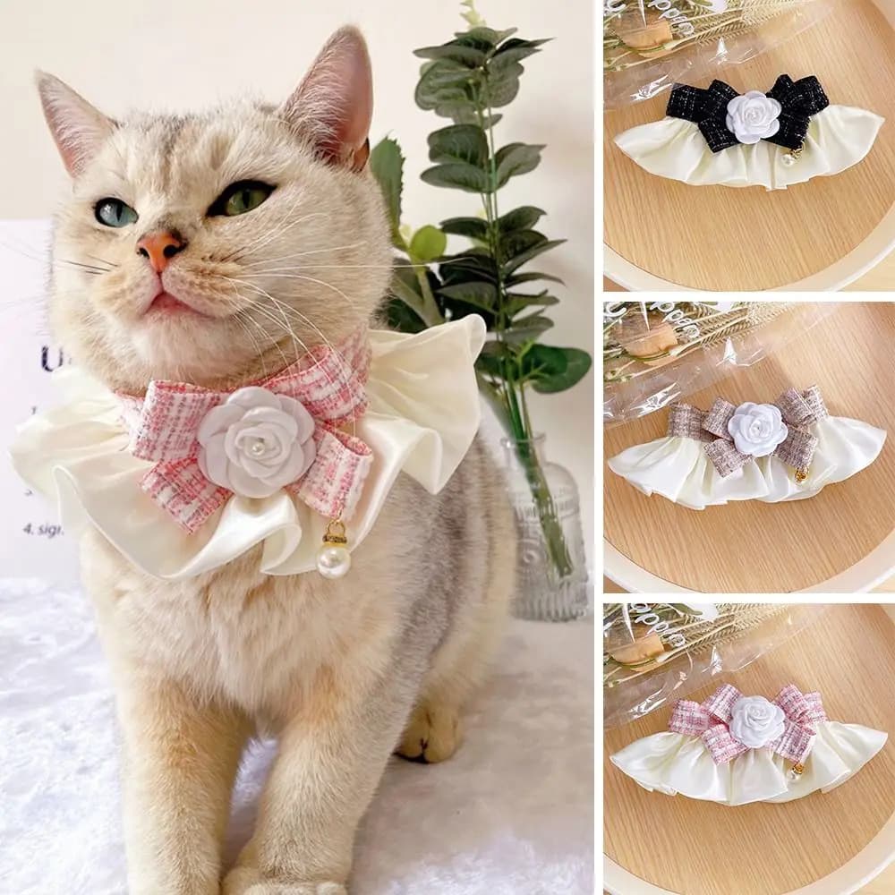 Accessories for pet scarves necklace for cats dog strap lace collar Bowknot collar for puppies