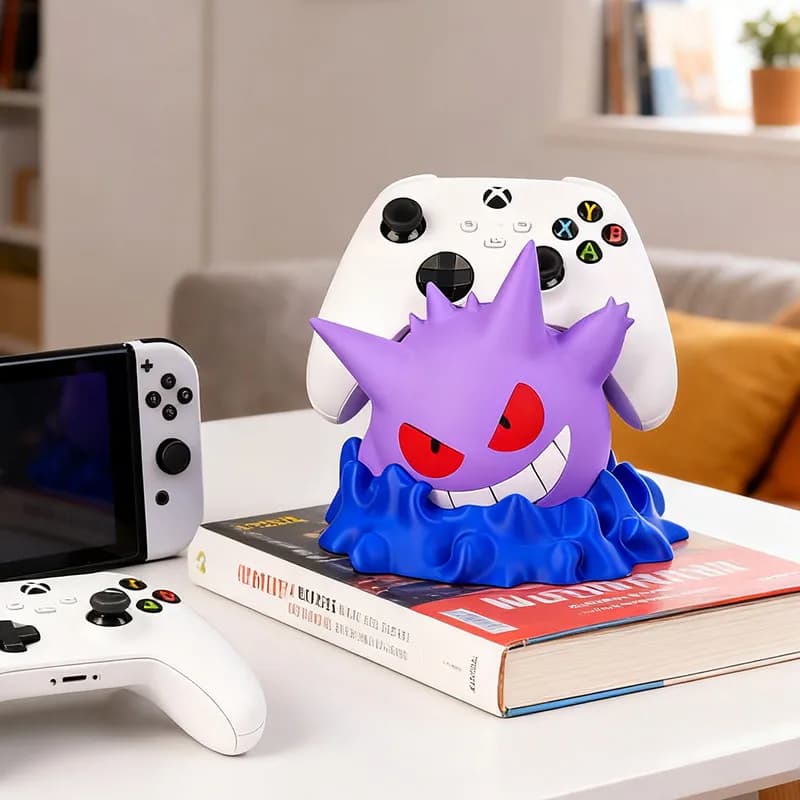 Supporto per controller di gioco Gengar, supporto per cuffie per PS5, Xbox, Switch, organizer da scrivania, accessori da gioco per giocatori adulti