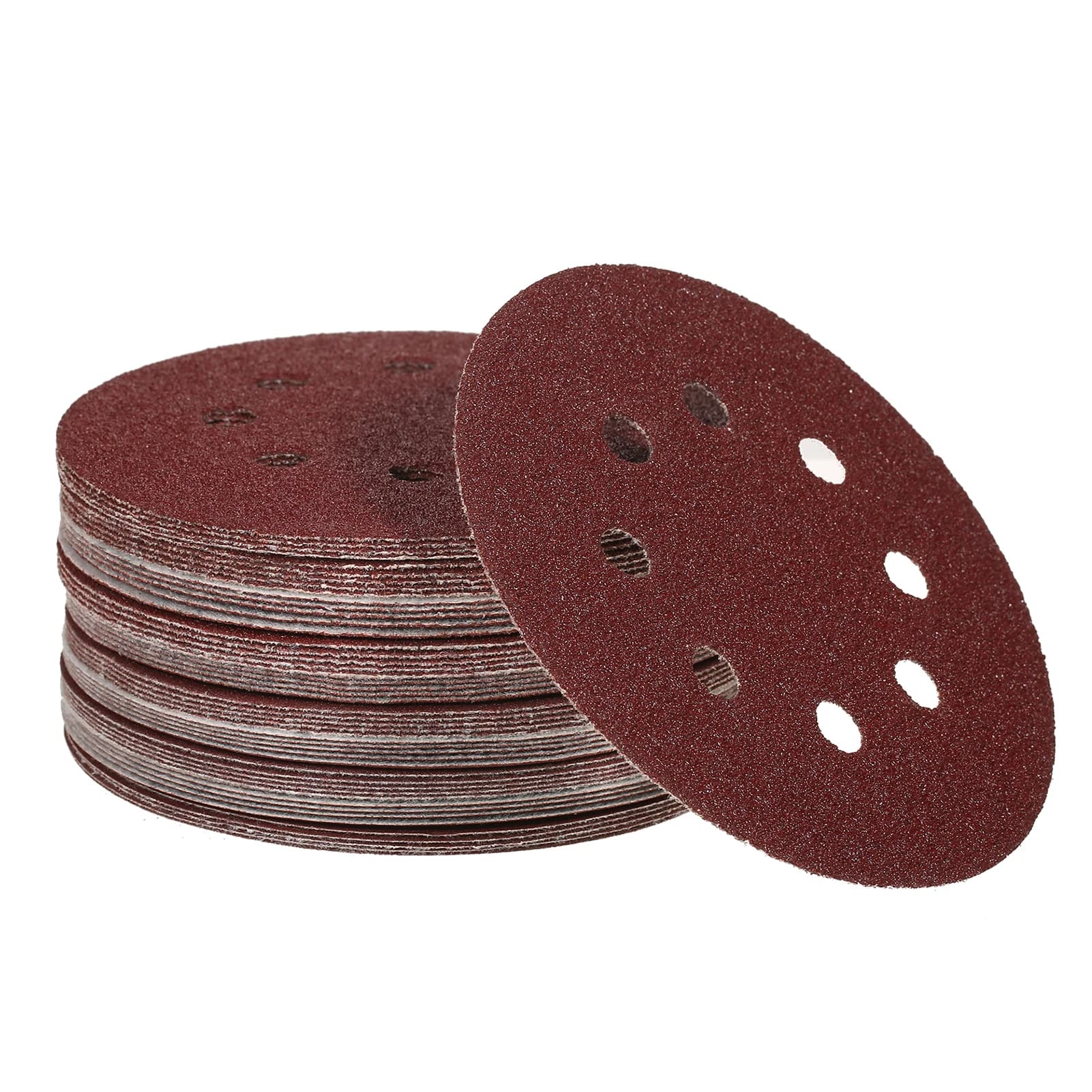 50 pz/set 150mm Dischi Abrasivi 8 Fori Tamponi di Carta Vetrata Set Gancio e anello levigatrice Abrasiva carta per strumenti di lucidatura