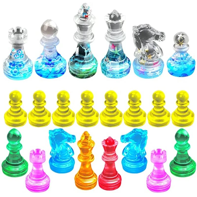Scacchi 3D stampo in Silicone resina pezzi degli scacchi internazionali dama stampo in resina epossidica cristallo UV per strumento fatto a mano fai-da-te
