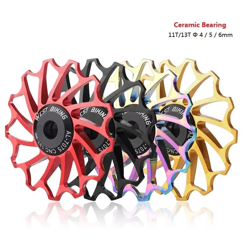 11T 13T MTB Deragliatore Posteriore Della Bicicletta Jockey Ruota Cuscinetto In Ceramica Puleggia CNC Bici Da Strada Rullo Guida Tenditore 4mm 5mm 6mm Dropship
