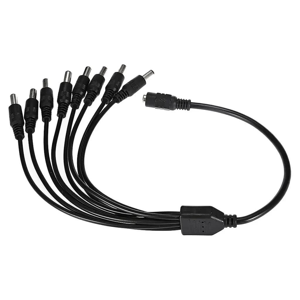 DC Female to 8 Male Splitter Adatper Cable for LED Strip Camera