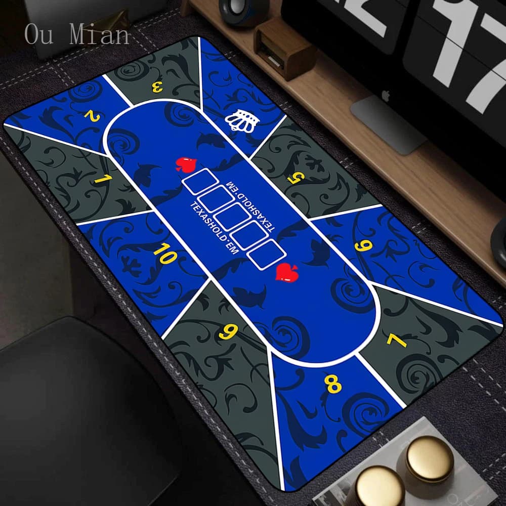 Tappetino da tavolo Texas Hold'em Tappetino per mouse da tavolo da poker in schiuma di gomma portatile Tastiera da ufficio Tappetino da tavolo da gioco Giocatori d'azzardo Layout di gioco