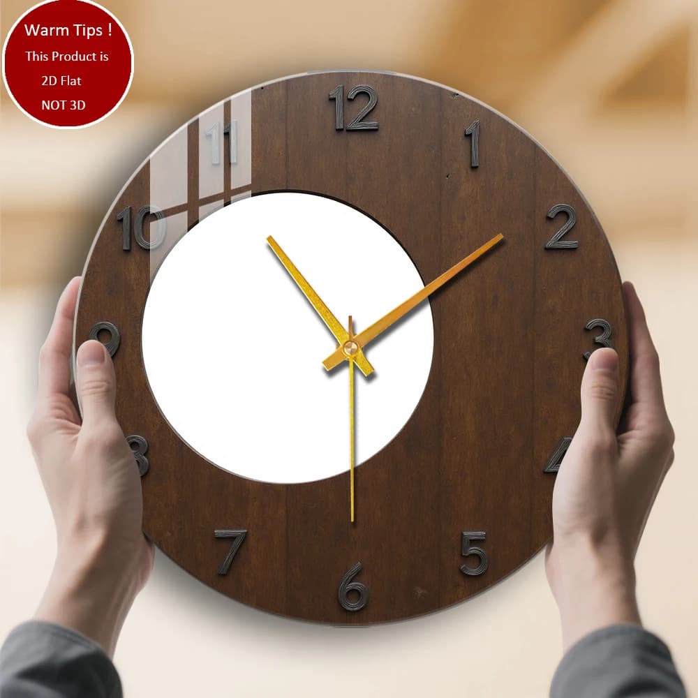 Tempered glass wall clock Wooden watch with numbers suitable for wall decorations or table display anywhere