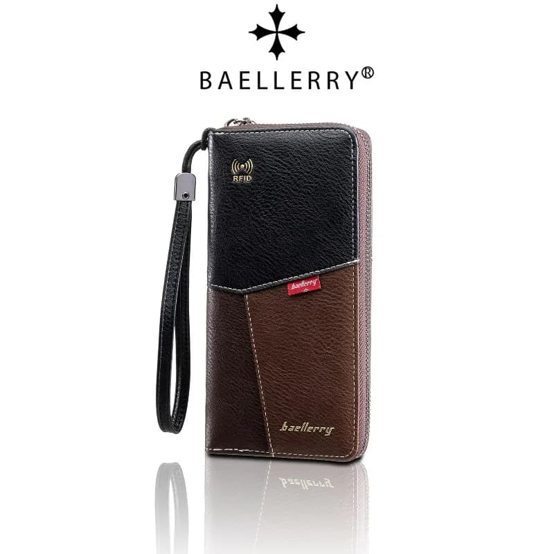 Portafoglio Antifurto RFID Baellerry per Uomo in Pelle Morbida Ultra-Sottile Stile Busta Lunga Portatile Semplice