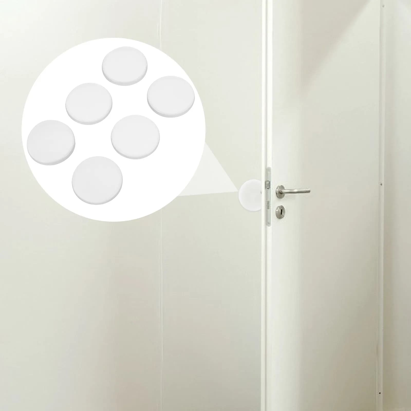 6 Pezzi di Cuscinetti Adesivi in Silicone per Porte, Ammortizzatori Silenziosi per Armadi, Protezioni per Pareti, per Casa e Ufficio