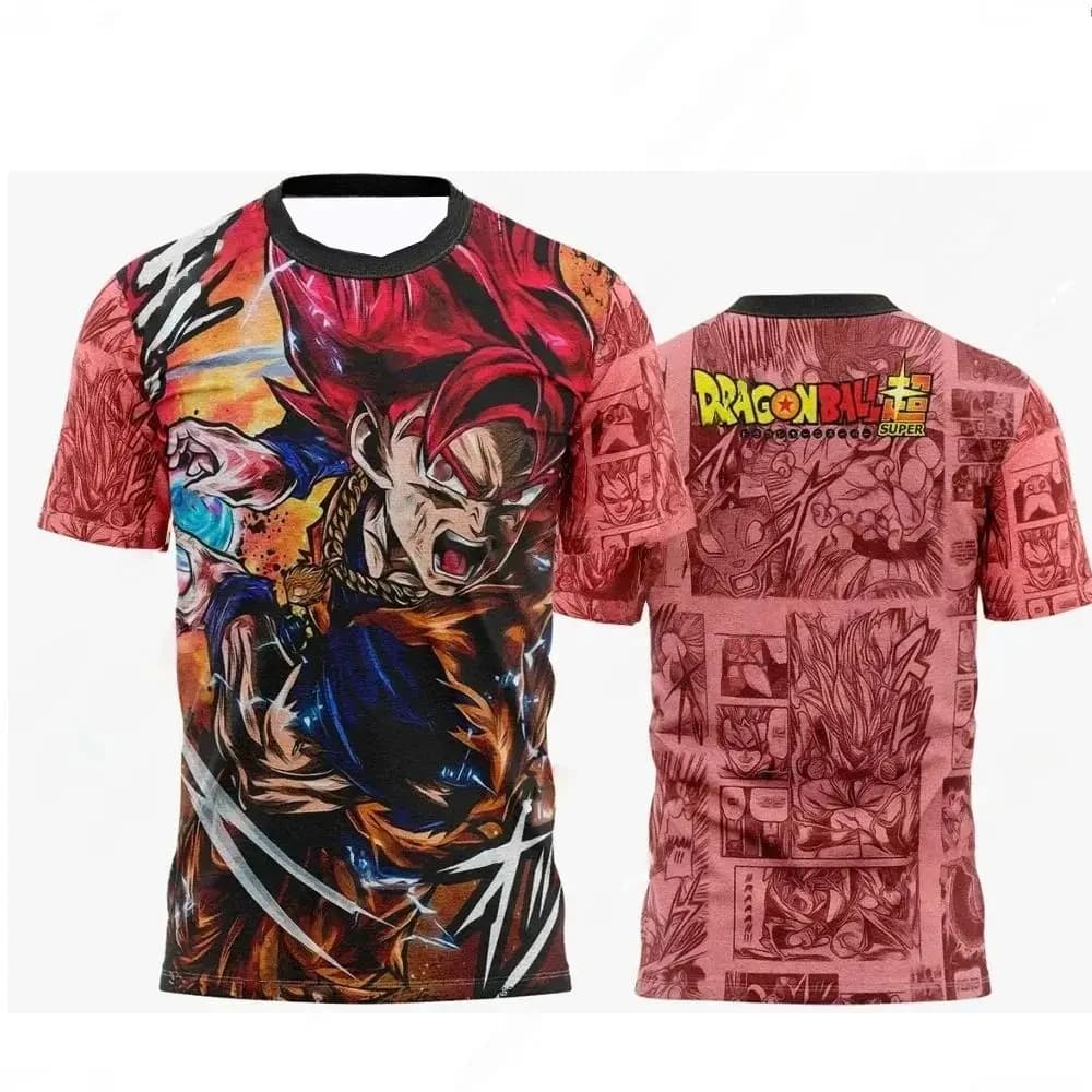 New Summer T-shirt 2026 Dragon Ball Style Japanese comic for Adults Men and Women, Casual Sleeve T-shirt Court Style Street Comic