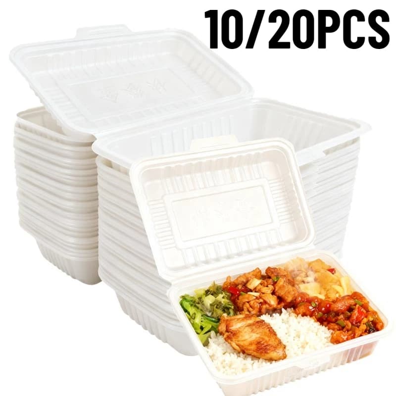 10/20PCS Scatole per il pranzo usa e getta Insalate di plastica Panini da asporto Cucina Frigo Ristorante Picnic Contenitore per alimenti