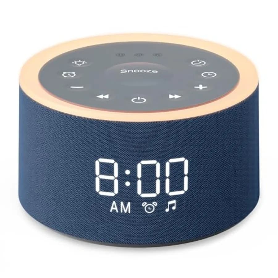 D1+ Sound Machine and Alarm Clock - Sound Machine for Sleep, White Noise Machine with 29 Soothing Sounds, Night Light, 0-100% D