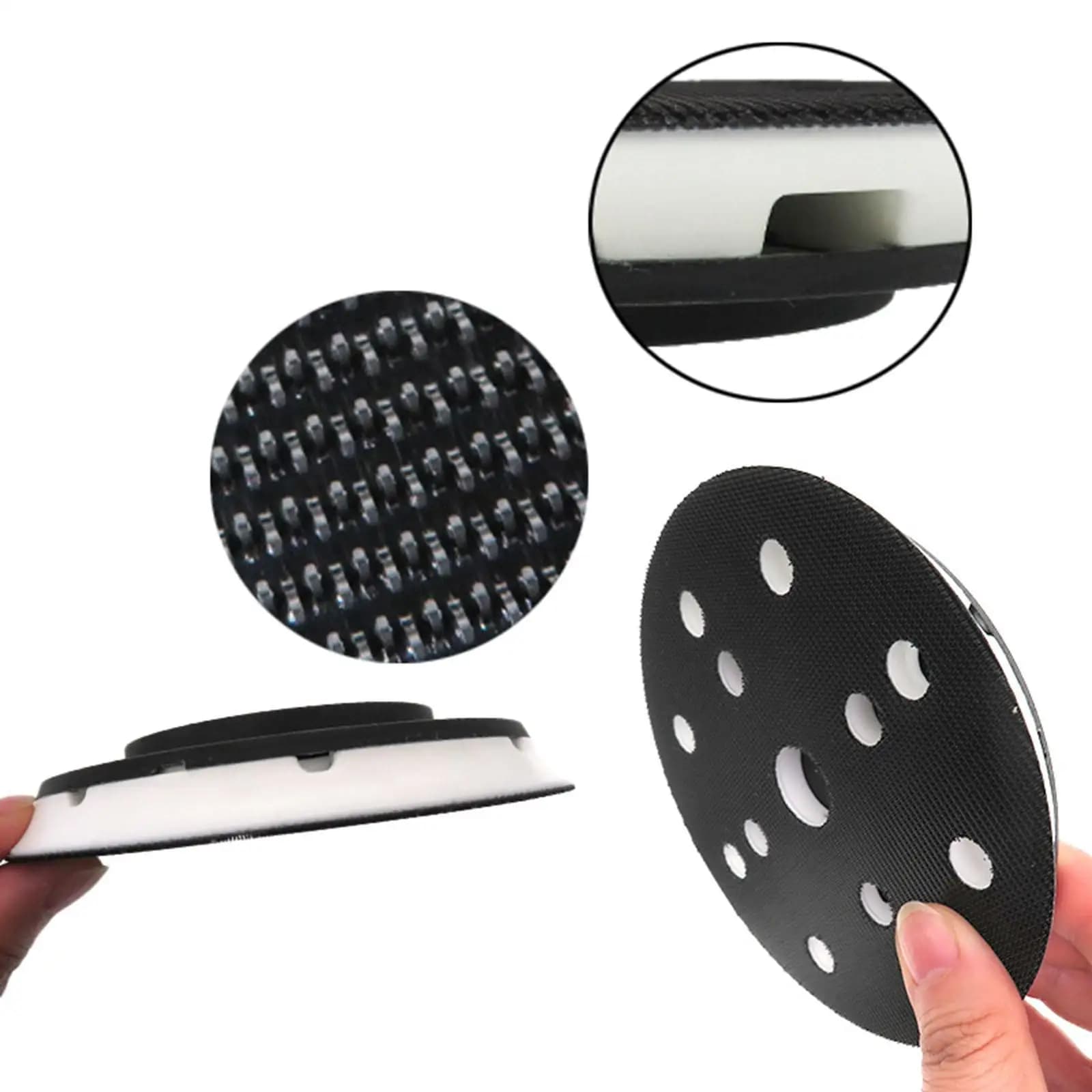 Polisher Sanding Pad Sander Backing Plate with 8 Hole Easy to Install Sanding Block for Polishing Wood, Metal, Furniture