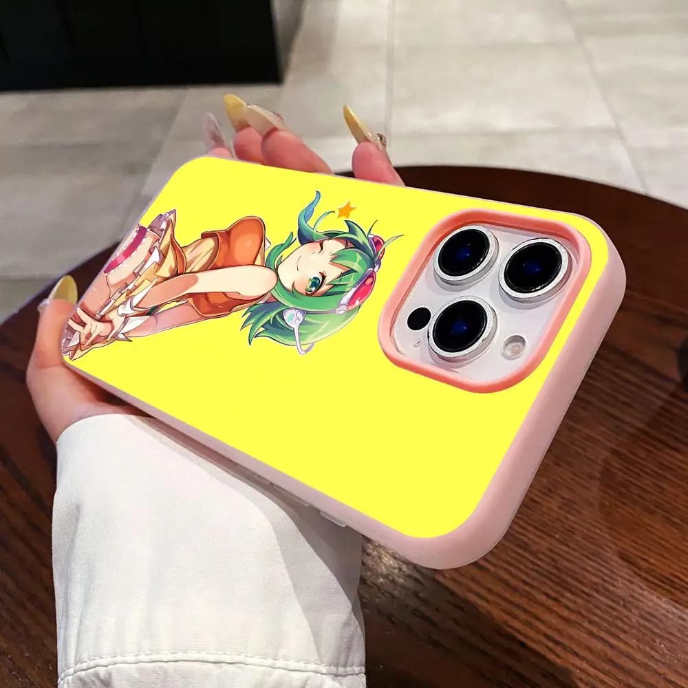 Anime Megpoid Gumi Phone Case for iPhone 17 16 15 14 13 12 11 Air Pro Max Plus Jelly Dual Layer Pink Cover