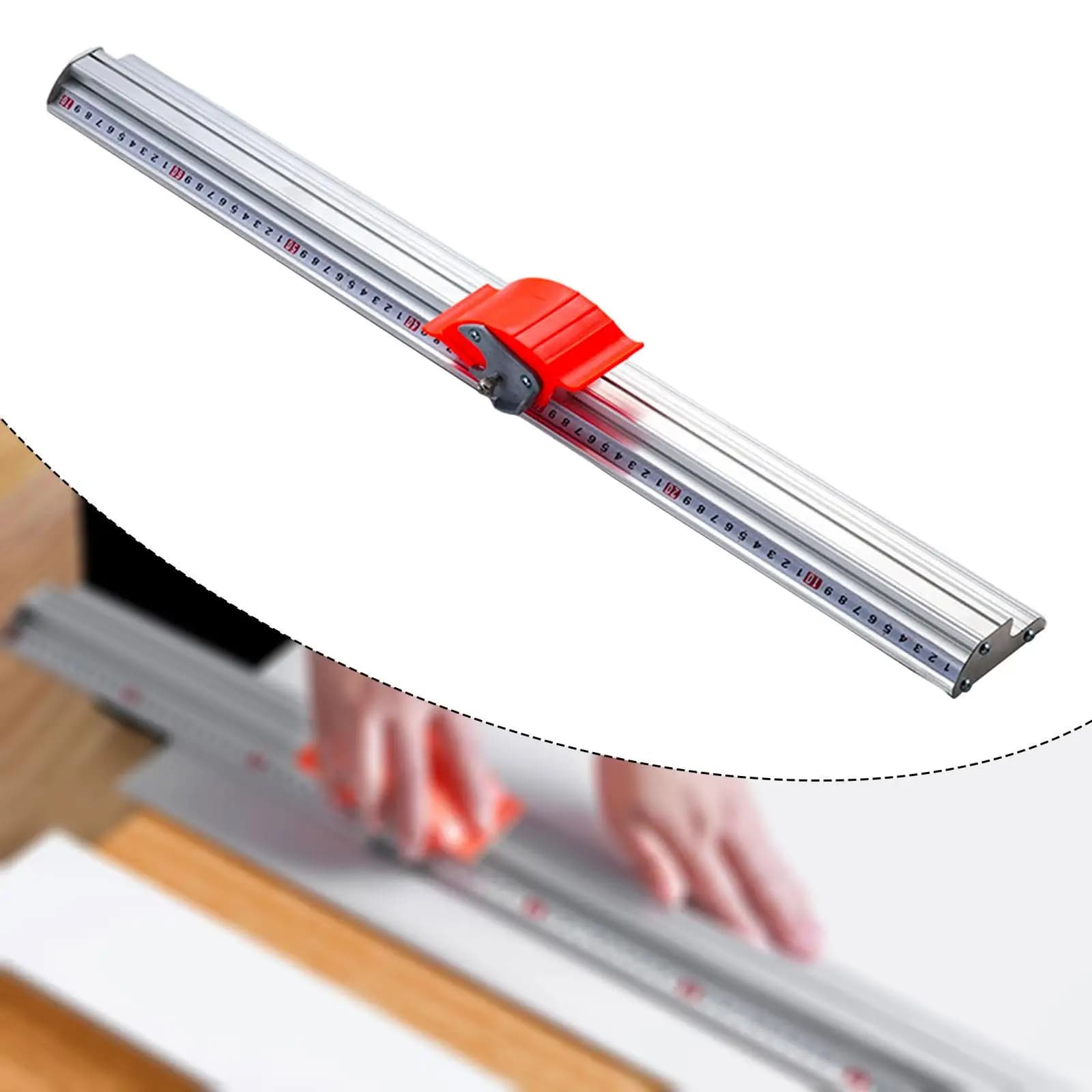 Righello di Precisione per Taglio Manuale in Lega di Alluminio, Strumento di Misurazione e Tracciatura per Progetti Artistici Creativi in PVC, Tela e Pannelli KT