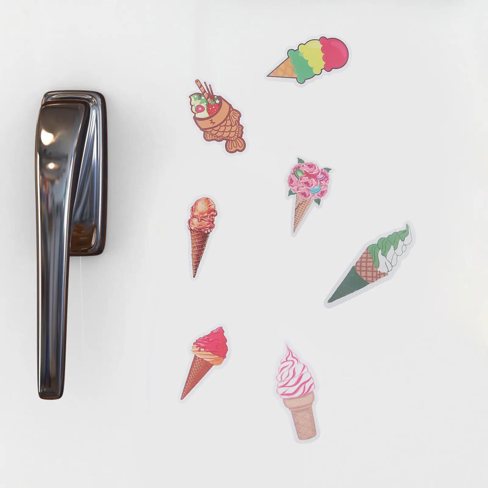100 stickers for ice cream, adhesive decorations for scrapbook, laptop, suitcases, water bottles, DIY decorations, wholesale PVC stickers