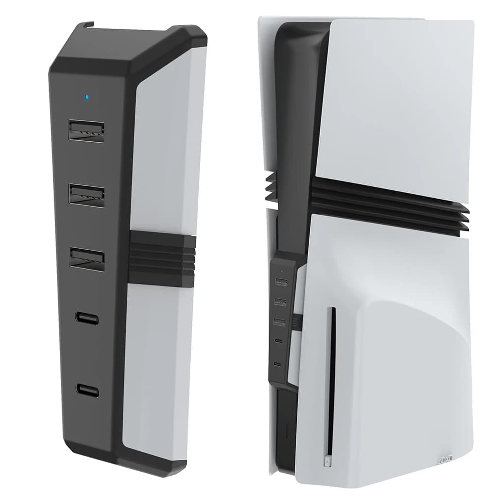 5 port expansion hub with 3x USB 2.0 1x USB Type-C 1x Extender for Type-C 3.1 data transfer for PlayStation 5 Pro console