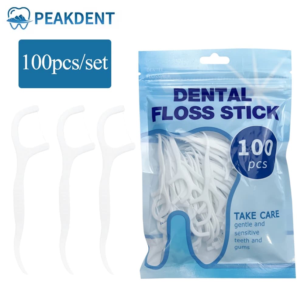 100 pezzi stuzzicadenti ultra fini set domestico filo interdentale portatile e usa e getta pulizia profonda per l'igiene orale filo interdentale in sacco