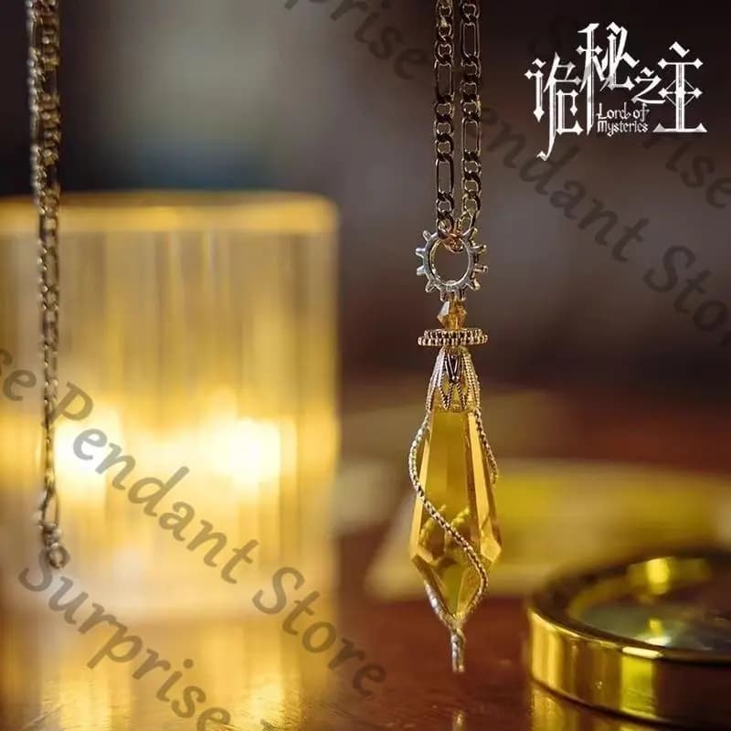 Il Signore delle Misteri Klein Moretti Crystal Series Ciondolo a pendolo spirito giallo Fantasy Romanzo ambito Regalo di compleanno