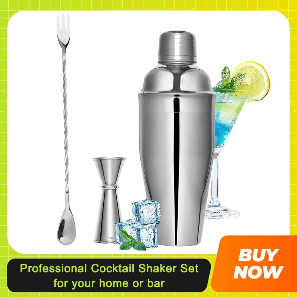 Shaker per cocktail professionale da 500/700 ml Shaker per cocktail in acciaio inossidabile Martini Boston Shaker per strumenti da barista Set di miscelatori per vino