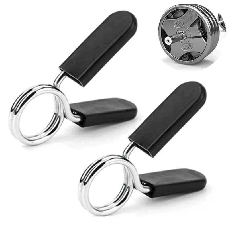 Spring Barbell Collar Clamps Weight Bar Lock Clips Anti Slip Secure Snap Collars For Standard Bar Dumbbell Weight Lifting Gym