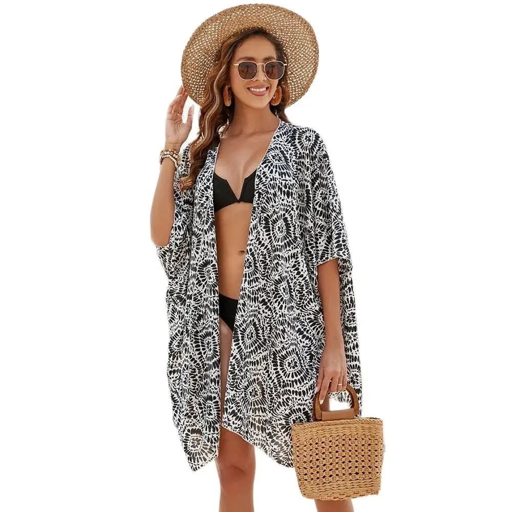 2024 Cardigan Kimono boho for women Coverups wide Beach Swim Bikini swimsuit Cover up blouse for swimwear Resort Wear