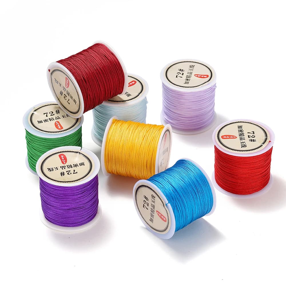 50M/roll 0.8mm Nylon Thread Cord Chinese Knot Macrame Cord Bracelet Braided String For DIY Tassels Beading Shamballa String