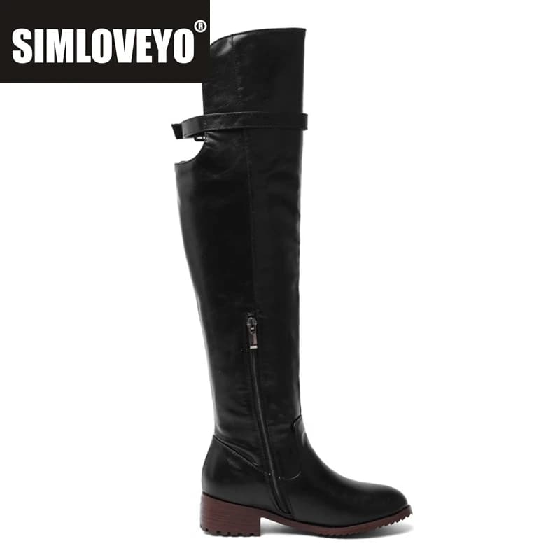 SIMLOVEYO 2025 Women Over The Knee High Boots High Heel Women Shoes Platform leather shoes Women Boots big Size 46