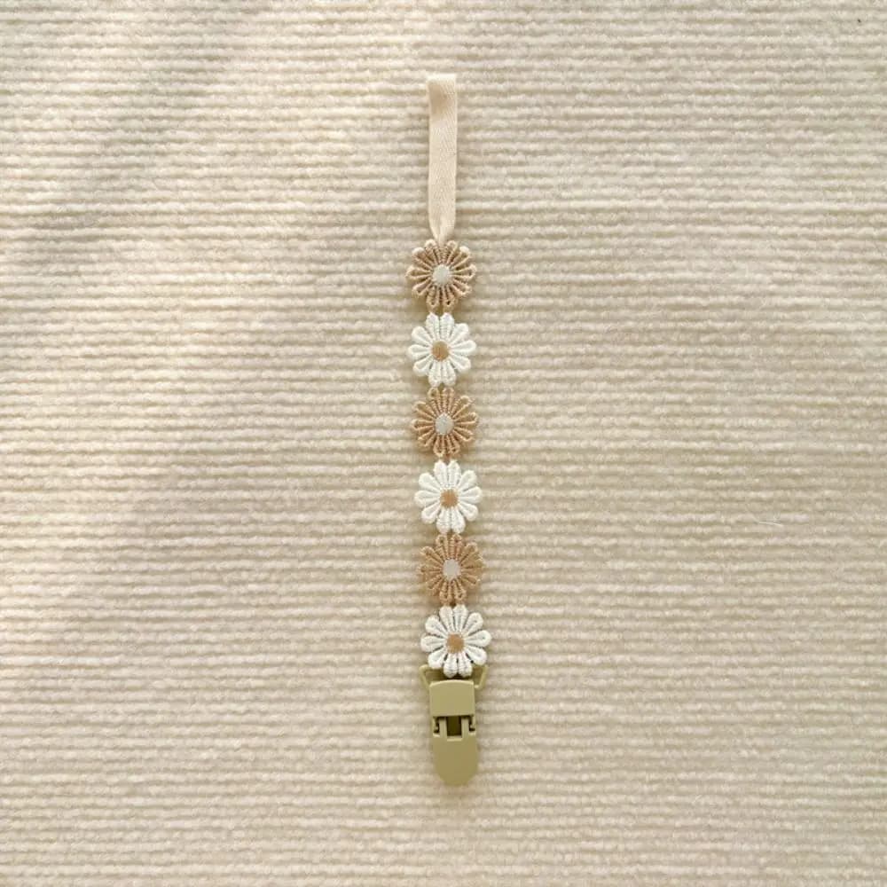 Cute Daisy Baby Ciuccio Catena Fiore Massaggiagengive Giocattoli Cinghie Porta succhietto Clip fittizie regolabili Clip porta capezzoli Bambini