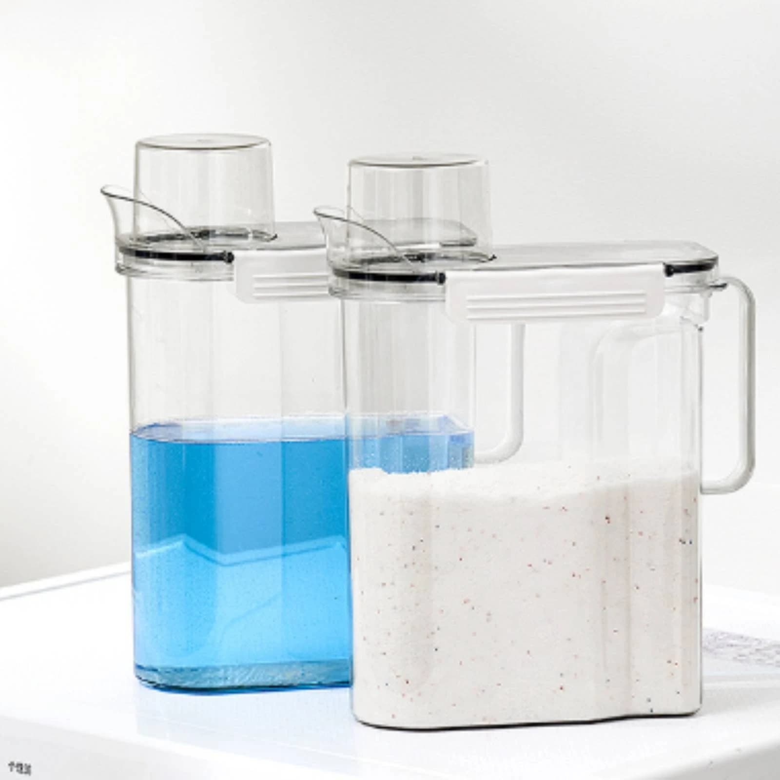 Laundry Detergent Dispenser Clear Laundry Detergent Container Storage Jar Transparent Easy to Pour for Countertop, Shelf