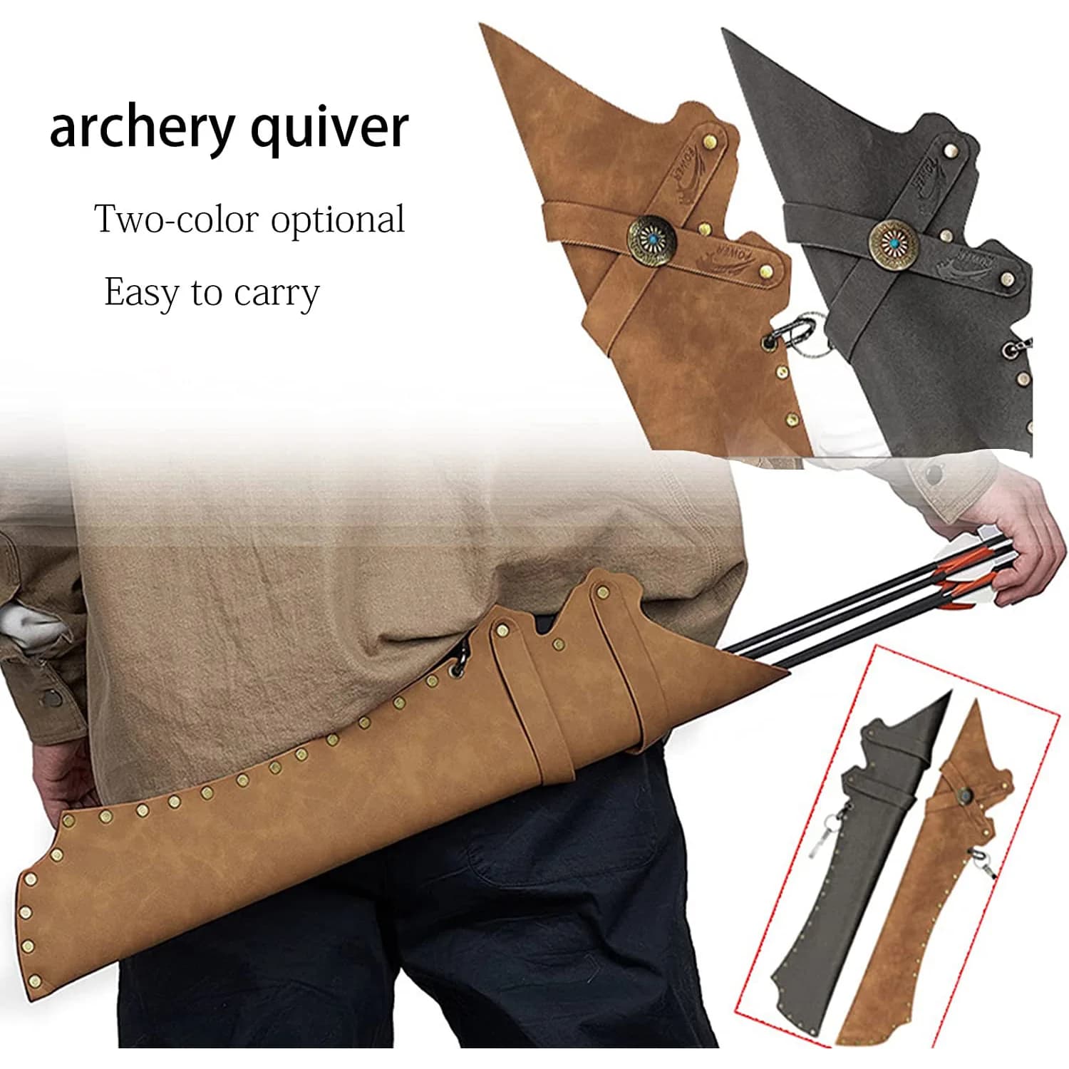 Adult Hunting Waist Mounted Arrows - Portable Compact Archery Bag | Adjustable Can Hold 12 Arrows