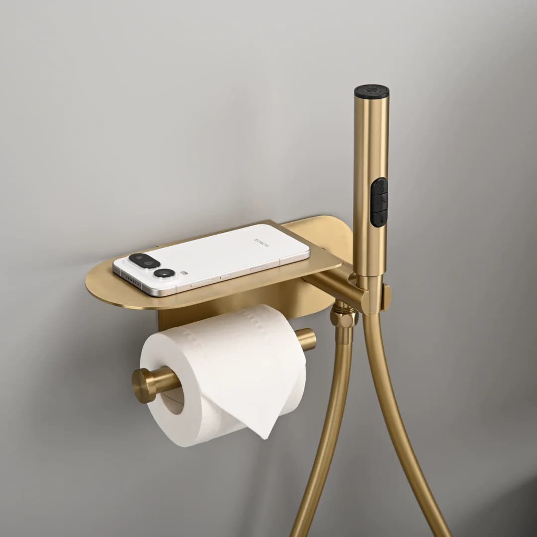 Brushed Gold Toilet Bidet Faucet Paper Holder Only Cold Bathroom Toilet Shower Blow-fed Spray Brushed Rose Gold Bidet Faucet