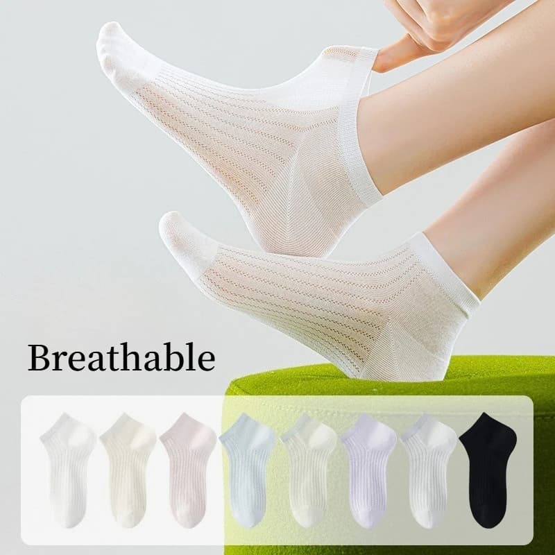 Calzini alla caviglia in rete ultra traspiranti da donna, calzini invisibili in cotone traforato, calze estive leggere per uso quotidiano, sport, ufficio