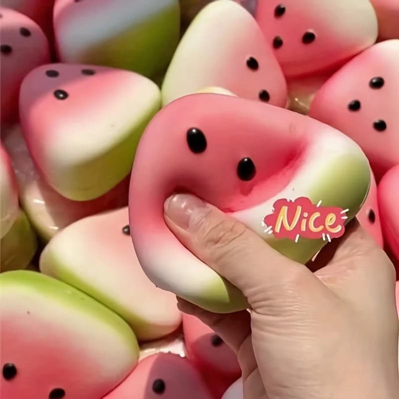 Giocattolo Antistress Morbido a Forma di Anguria Rosa e Verde, Giocattolo Sensoriale Divertente per Bambini, Ideale come Regalo per Feste di Compleanno
